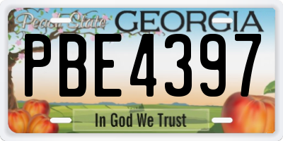 GA license plate PBE4397