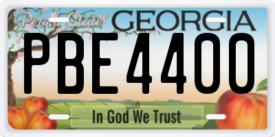 GA license plate PBE4400