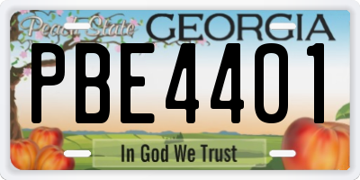 GA license plate PBE4401