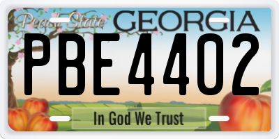 GA license plate PBE4402