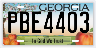 GA license plate PBE4403