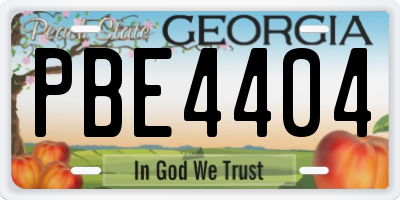 GA license plate PBE4404