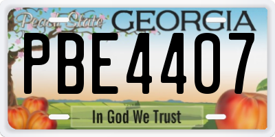 GA license plate PBE4407