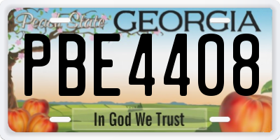 GA license plate PBE4408