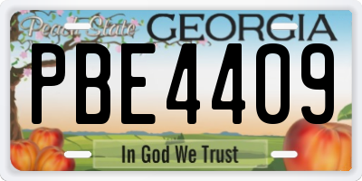 GA license plate PBE4409