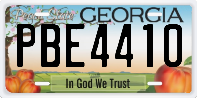 GA license plate PBE4410