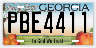 GA license plate PBE4411