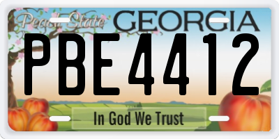GA license plate PBE4412