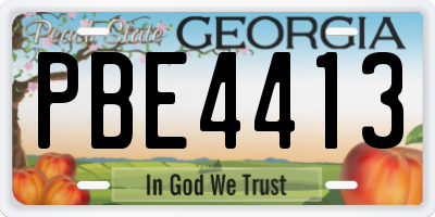 GA license plate PBE4413
