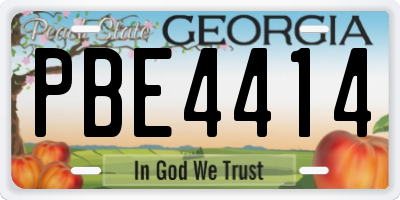 GA license plate PBE4414