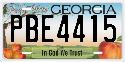 GA license plate PBE4415