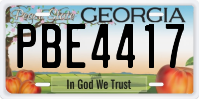 GA license plate PBE4417