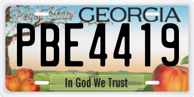 GA license plate PBE4419