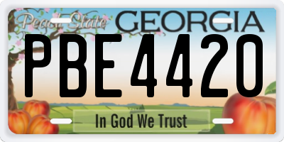 GA license plate PBE4420