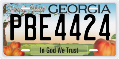 GA license plate PBE4424
