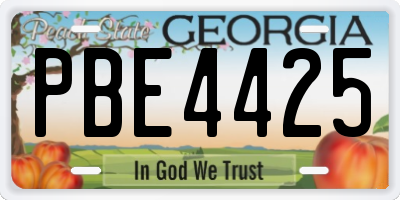 GA license plate PBE4425