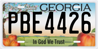 GA license plate PBE4426