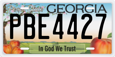 GA license plate PBE4427