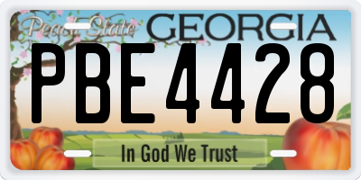 GA license plate PBE4428
