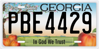 GA license plate PBE4429