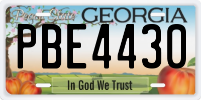 GA license plate PBE4430