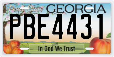 GA license plate PBE4431