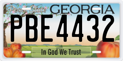 GA license plate PBE4432