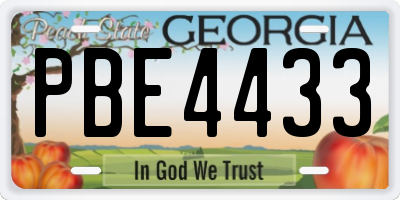 GA license plate PBE4433