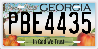 GA license plate PBE4435