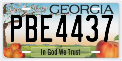 GA license plate PBE4437