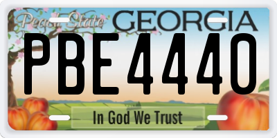 GA license plate PBE4440