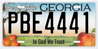 GA license plate PBE4441