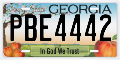 GA license plate PBE4442