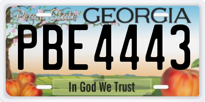GA license plate PBE4443