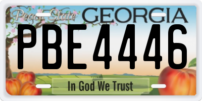 GA license plate PBE4446