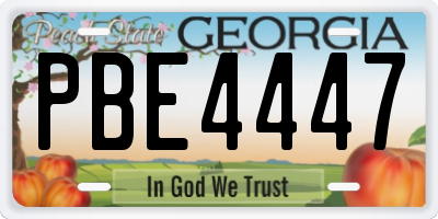 GA license plate PBE4447