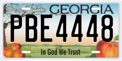 GA license plate PBE4448