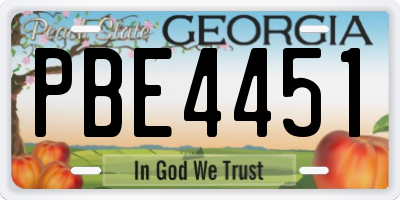 GA license plate PBE4451