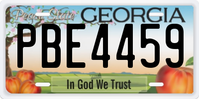 GA license plate PBE4459