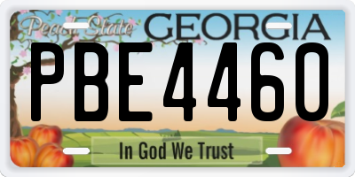 GA license plate PBE4460