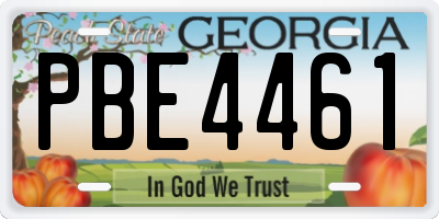 GA license plate PBE4461