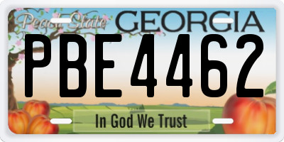 GA license plate PBE4462