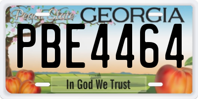 GA license plate PBE4464