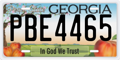 GA license plate PBE4465