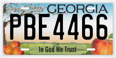 GA license plate PBE4466