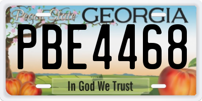 GA license plate PBE4468