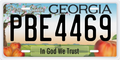 GA license plate PBE4469