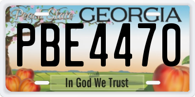 GA license plate PBE4470