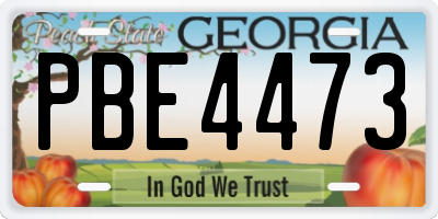 GA license plate PBE4473