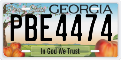 GA license plate PBE4474